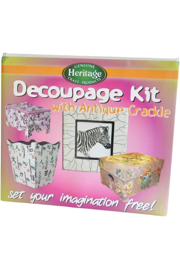Decoupage kit with atique crackle