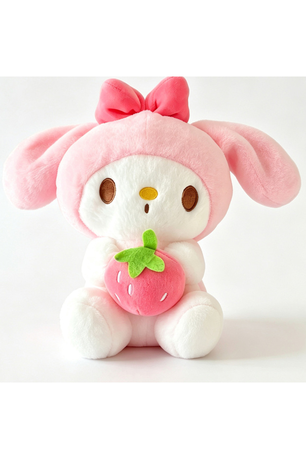22-25 25cm Sanrio Strawberry Kuromi Pillow Plush Toy Soft Stuffed Animal Strawberry Melody Figure Do