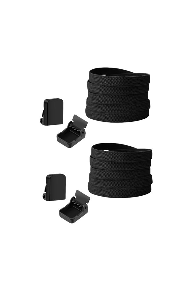 2 pairs black 1/2/4 Removable Without No Ties Elastic Laces Shoe Laces Press Lock Shoelaces Sneaker