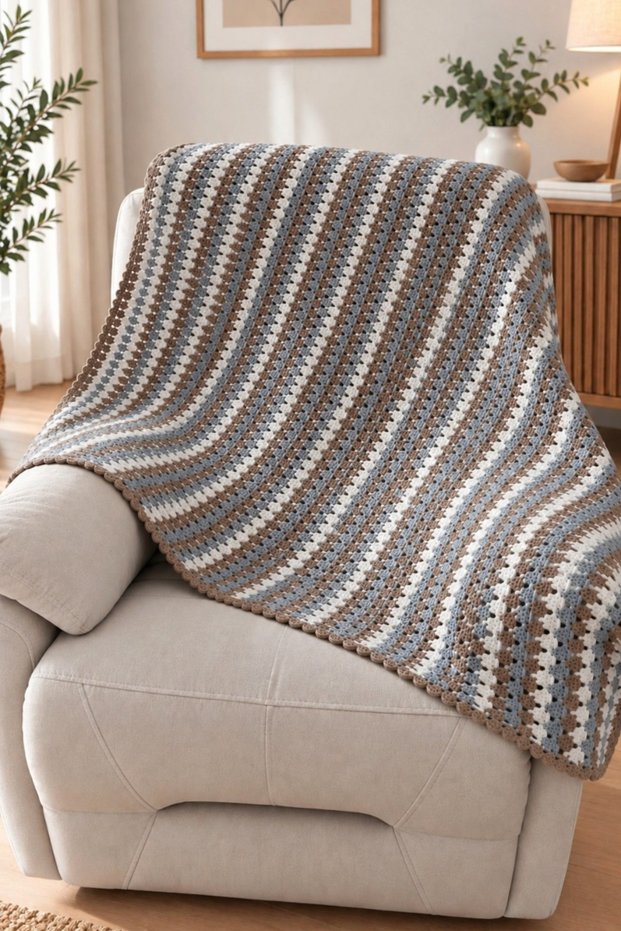 Sticks - Hand Knitted Sofa & Knee & TV Blanket