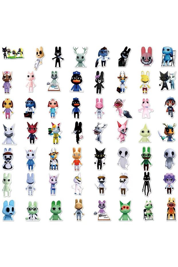 55 Pcs Stickerss Animal Hospital Plush Toy Set with Cat Dog Penguin & Bunny - Horror Game Anomaly Fe