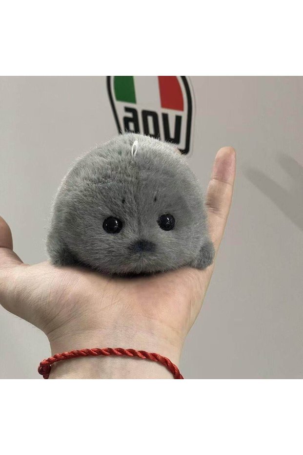 E 10cm Cute Glasses Wearing Simulation Little Seal Doll Plush Pendant Bag Hanging Fun Decorations Su