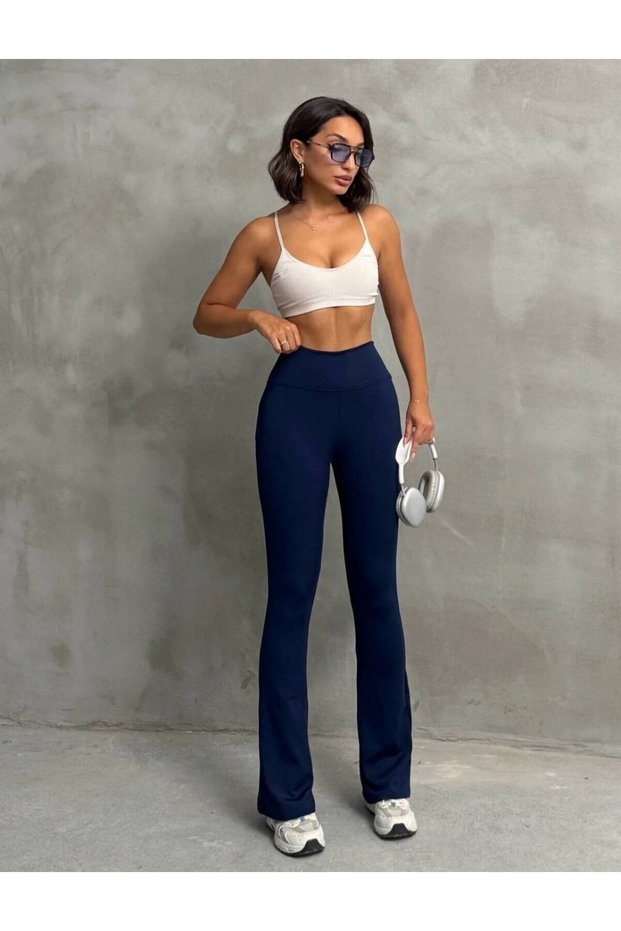 Flared winter fleece-lined leggings
