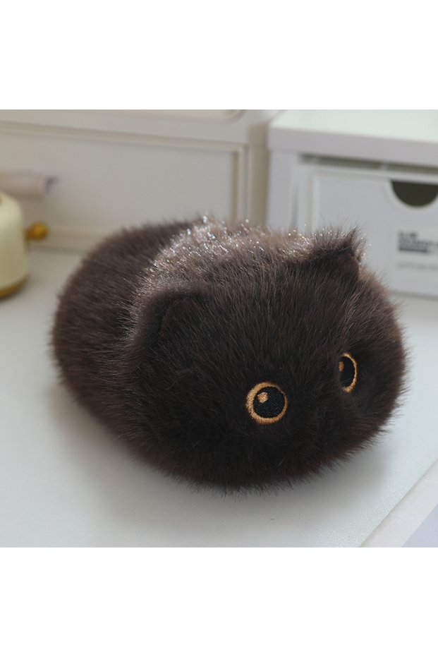 20cm Brown 20cm Cute Cat Plush Toy Black Cat Siamese Kitten Calico Cat Plush Doll Decompression Roun
