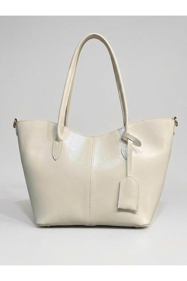 Large Zipper-Closure Women's Shoulder Bag with Two Straps (43 cm x 23 cm)