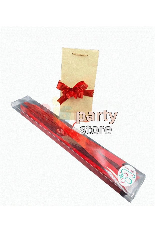 19 mm pull-on bow metallic red 50 pieces new year