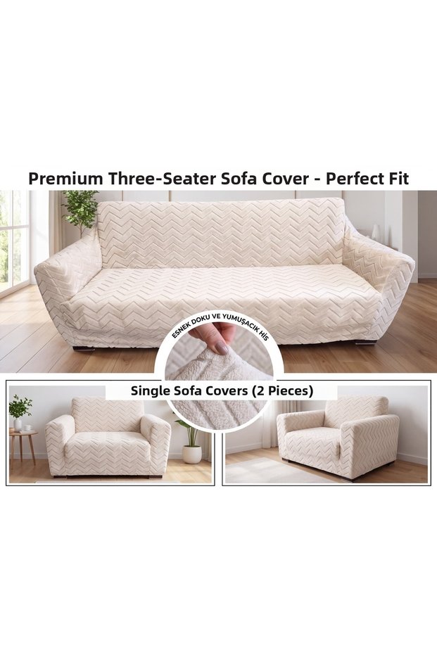 Welsoft Fleece Sofa Cover 3 3 1 1 Sofa Cover—Flexible, Washable, One-Piece Sofa Cover, Soft, Pet-Friendly
