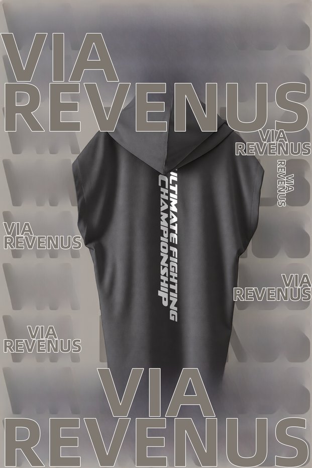MMA Ultimate Fight Front and Back Printed Sleeveless Hooded 100% Cotton Sports T-Shirt