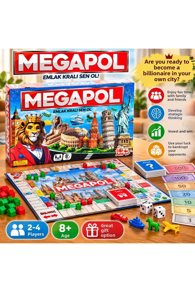 Megapol Real Estate and Trade Board Game: City-Building, Real Estate Investment, and Strategy Game