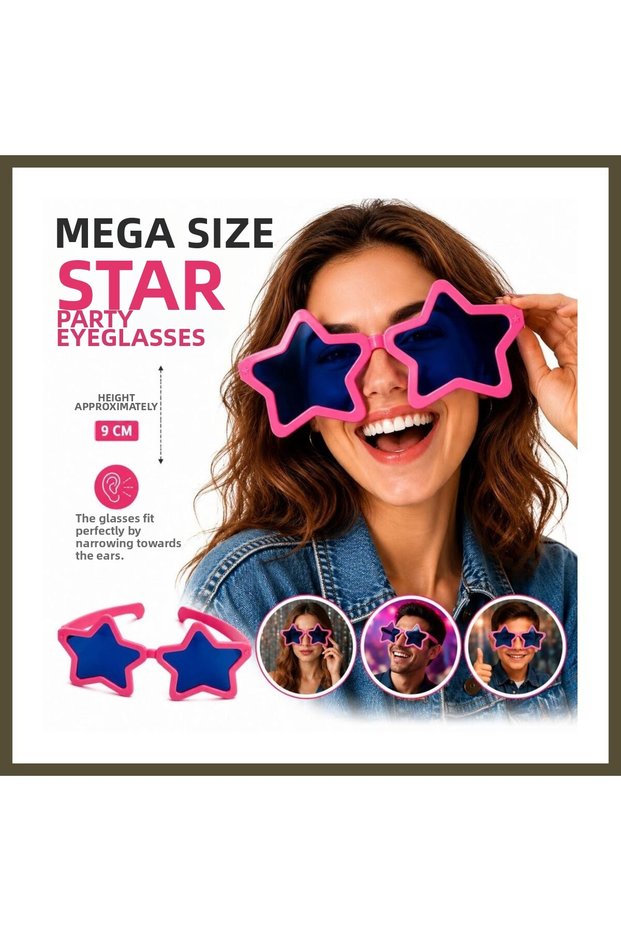Mega Tip Star Party Sunglasses, Pink, BX