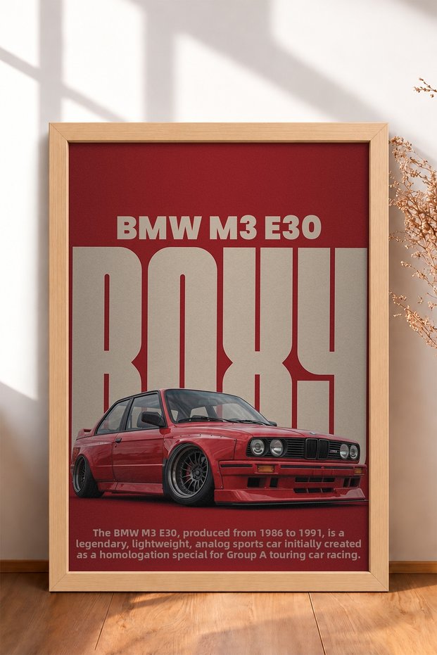 Red German Sports Car with Wide Fenders—Framed Art Print, Car Poster, Wall Decor OTO230