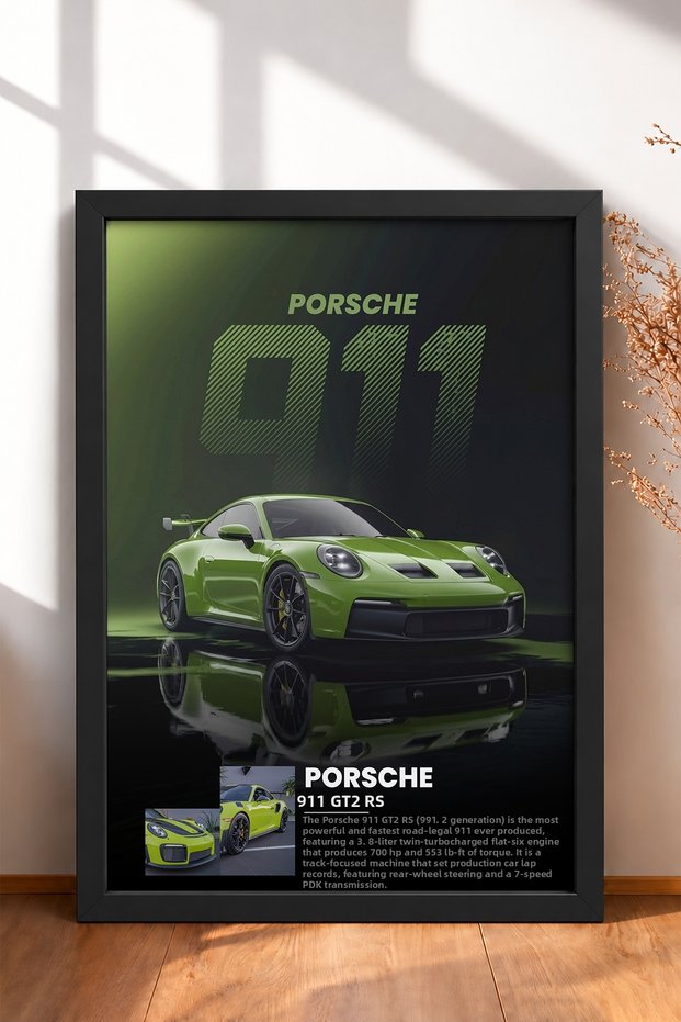 Pistachio Green German Race Car Framed Art Print Car Poster for Garage or Office Wall Decor OTO226