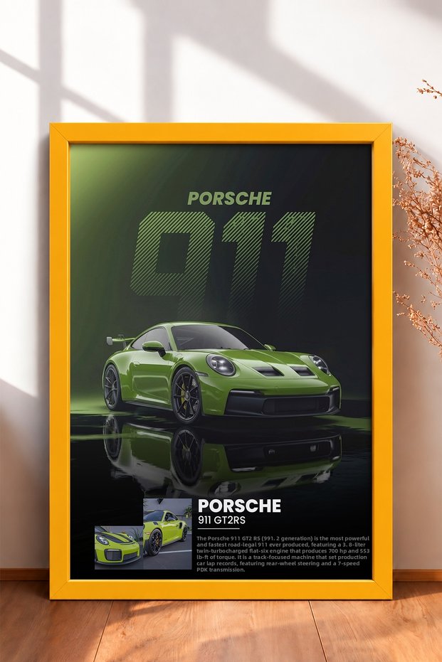 Pistachio Green German Race Car Framed Art Print Car Poster for Garage or Office Wall Decor OTO226