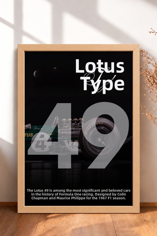Classic Open-Wheel Race Car Framed Art Print / Car Poster for Garage or Office Wall Decor OTO018