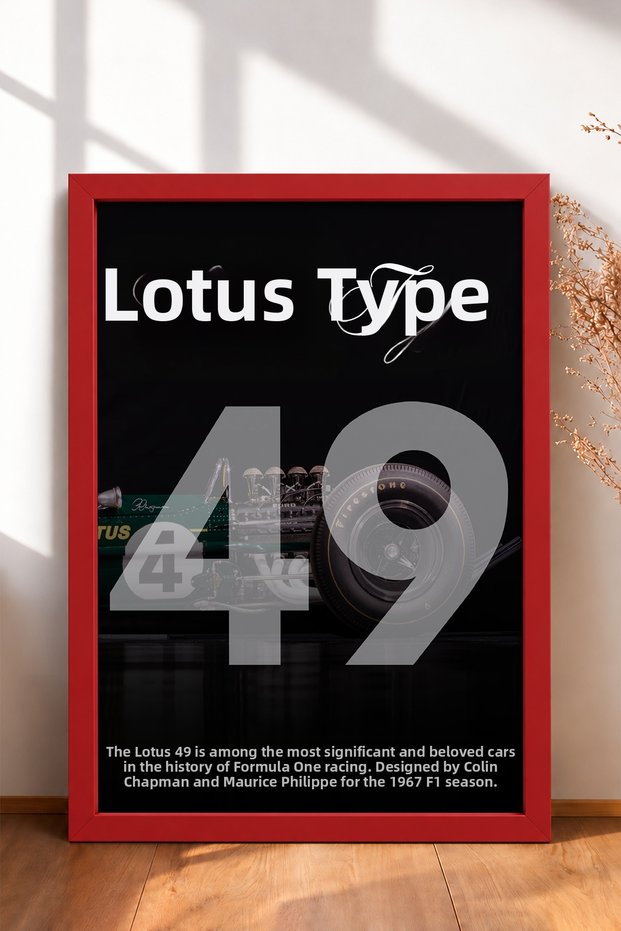 Classic Open-Wheel Race Car Framed Art Print / Car Poster for Garage or Office Wall Decor OTO018