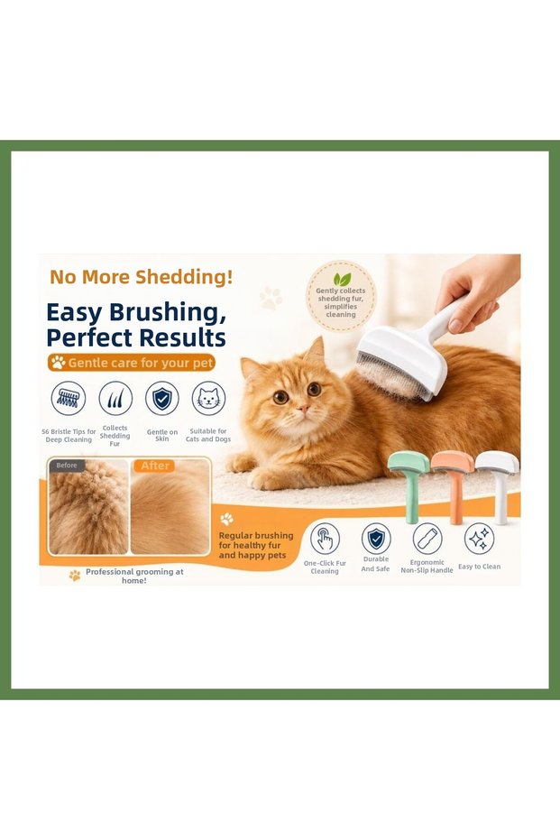 Metal-Tip Pet Hair Removal Comb HB006