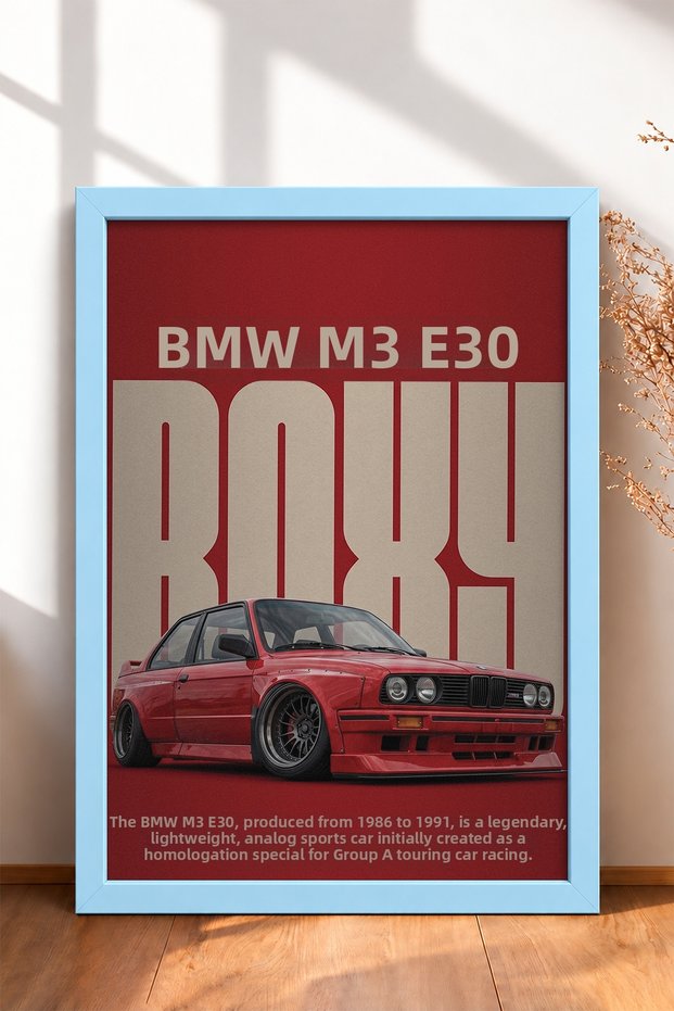 Red German Sports Car with Wide Fenders—Framed Art Print, Car Poster, Wall Decor OTO230