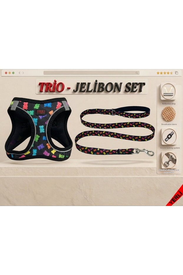 Air -Mesh Small and Medium Breed Cat Dog Chest Harness Soft, Breathable, Extra Durable Set