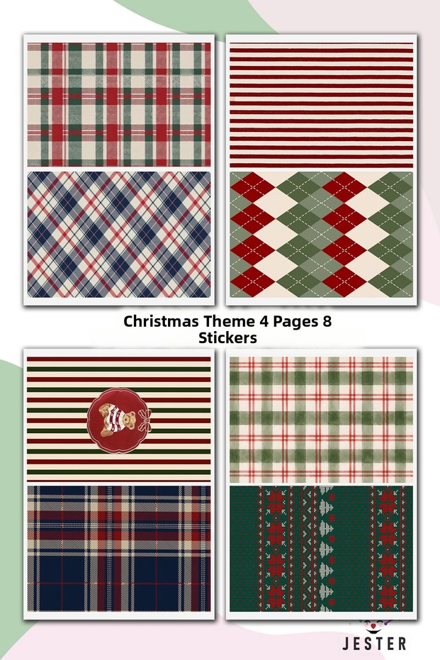 Christmas, New Year's—4 PAGES, Stickers, Daily, Planner, Bullet Journal, Scrapbook