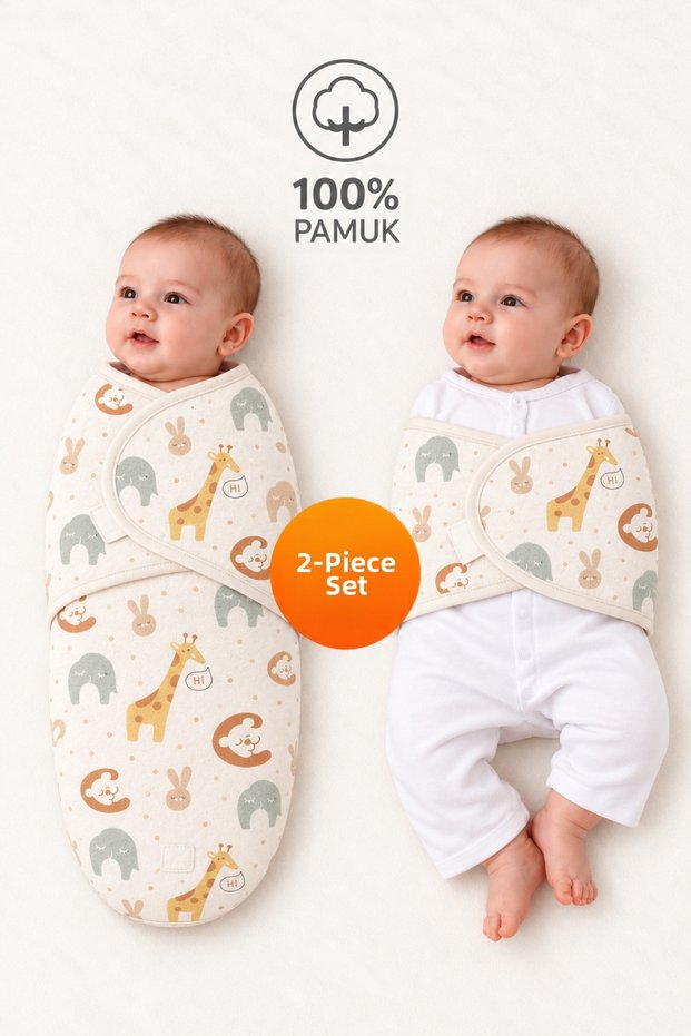 100% Cotton Swaddle for 0 to 4 Months Baby, Velcro Fastened, Soft Jersey Fabric, Breathable Fabric