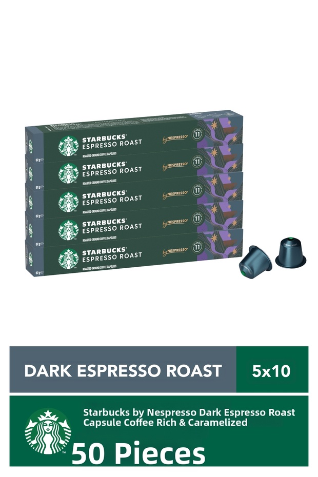 By Nespresso Dark Espresso Roast Capsule Coffee 5 X 10 Pcs