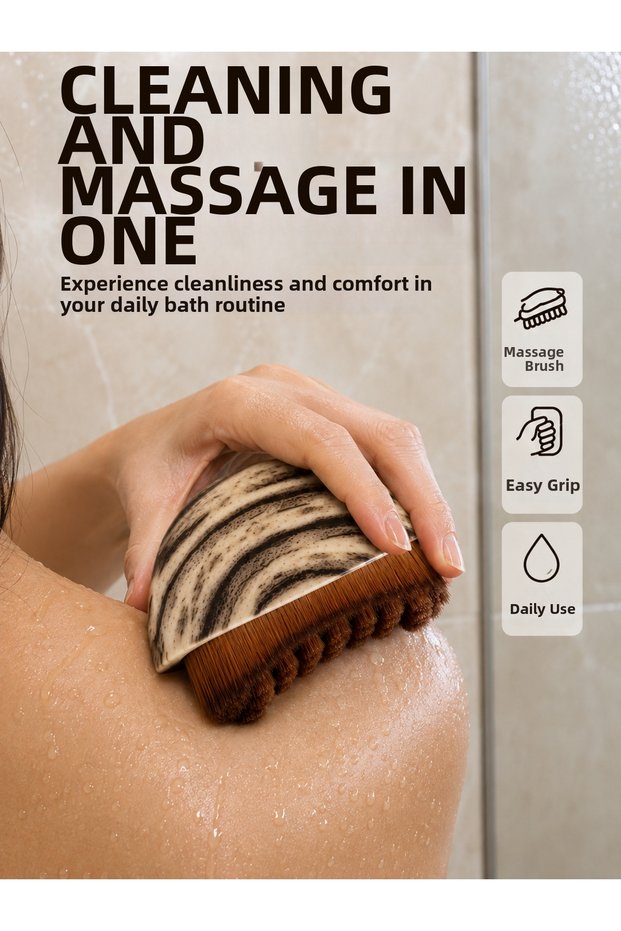 Body Cleansing Brush Ergonomic Handheld Soft Bristled Massage Brush