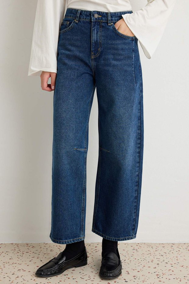 Mavi Dikiş Detaylı Yüksek Bel Barrel Jeans TWOAW27JE00315