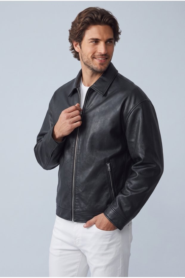 Jjewarner Casablanca Jacket Noos Black Men's PU Leather Jacket