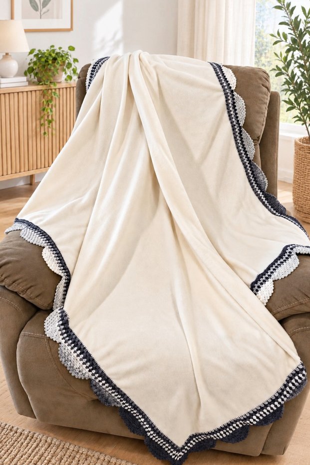 Handmade Fleece Sofa Shawl & TV Blanket & Knee Blanket