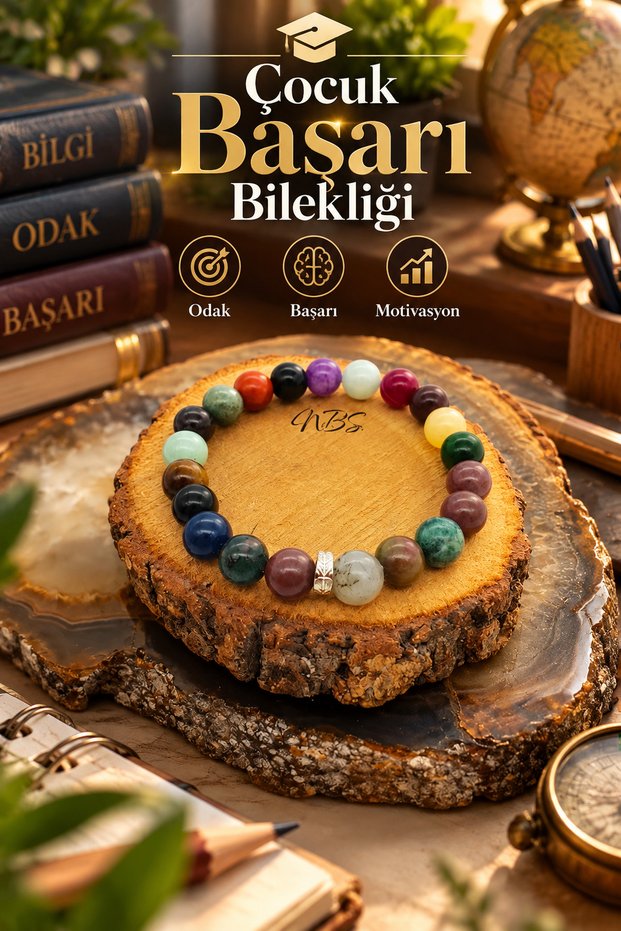 Children's Success Bracelet, Natural Stone, 8 mm, High Quality