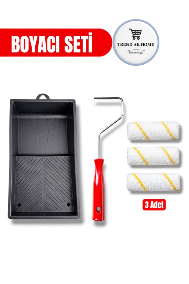5 Pieces Painter Set, Paint Pan, 3 Finger Rolls, 1 Piece 10cm Roller Handle