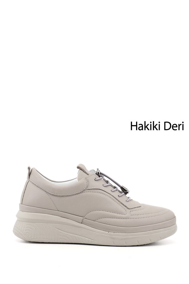 Women's Stone Laced Genuine Leather Sneaker