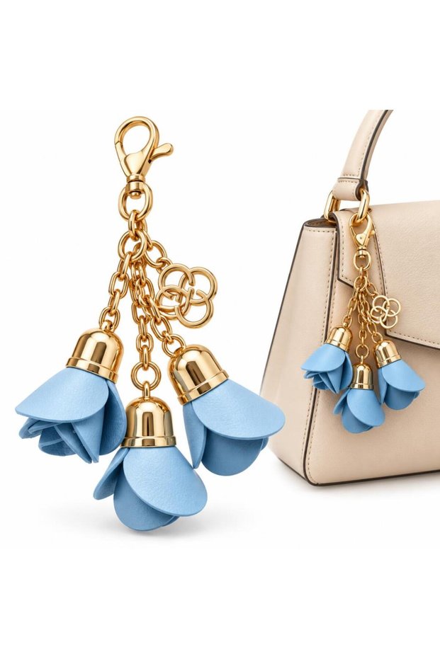12 cm Rose Keychain, Blue Rose Bag Charm