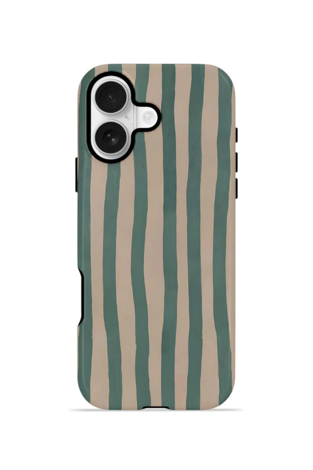 iPhone 16 Plus Vorian MagSafe Double-Layered Case - Sage Riviera Stripe