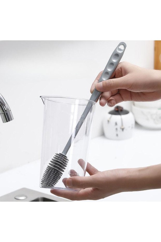 AVEO 1-Piece Silicone Glass Bottle, Cup, Jar, and Baby Bottle Cleaning Brush—Multifunctional Dish Cleaning Brush