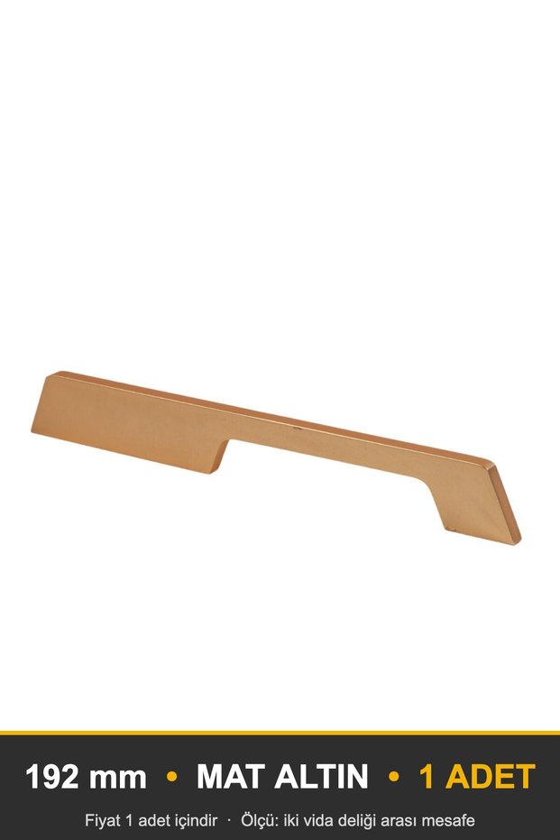 Ayla Modal Furniture Handle, 192 mm, Matte Gold, Kitchen Cabinet Drawer Handle