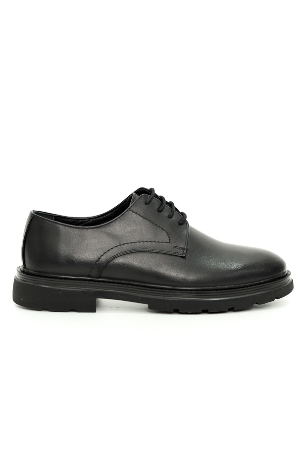 Genuine Leather Black EVA Sole Casual Men's Shoes - E200-1