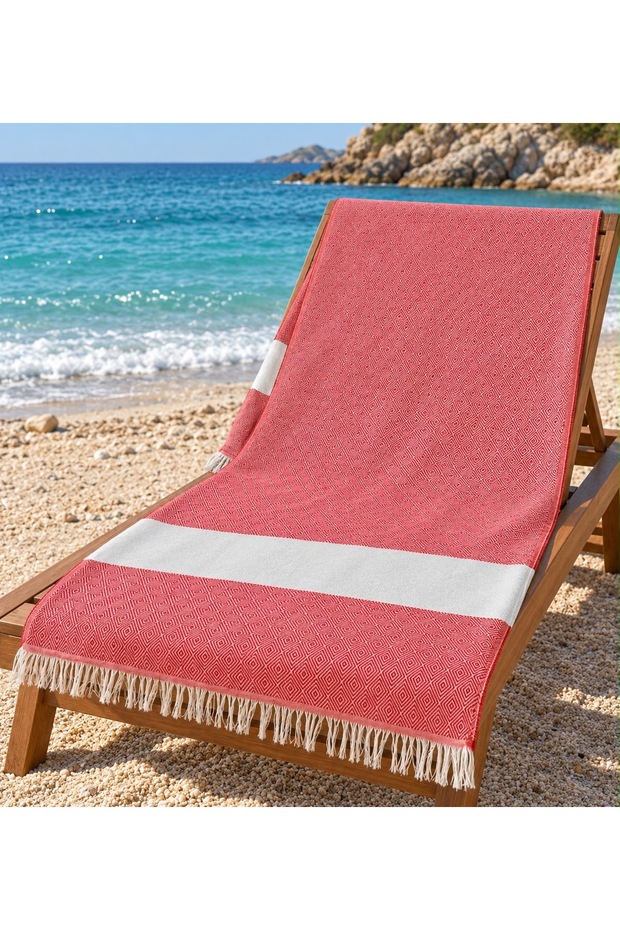 COTTON DIAMOND-PATTERNED PEŞTEMAL