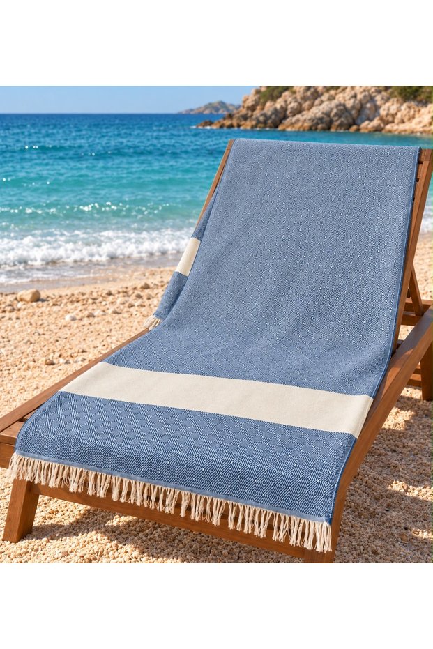 COTTON DIAMOND-PATTERNED PEŞTEMAL