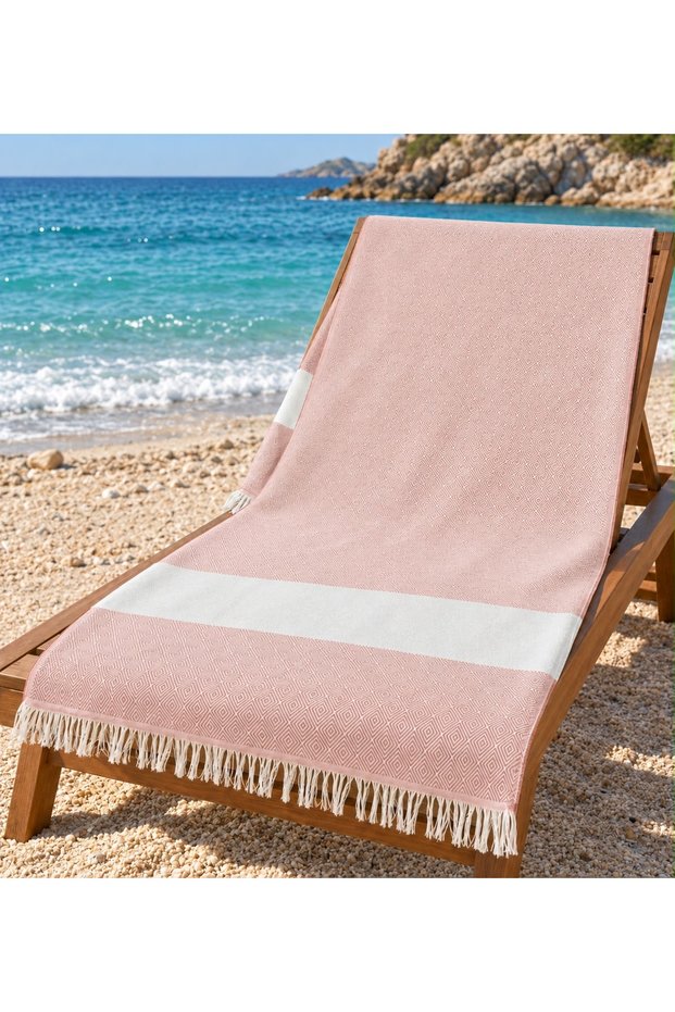 COTTON DIAMOND-PATTERNED PEŞTEMAL