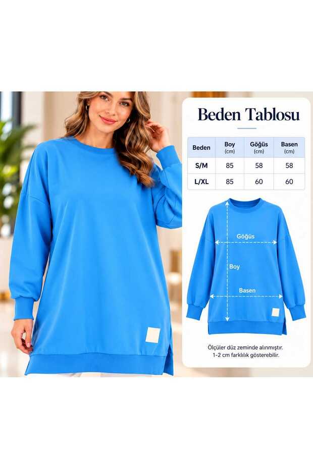 Tunic Hijab Tunic Two Thread Combed Cotton Basic Blue Color