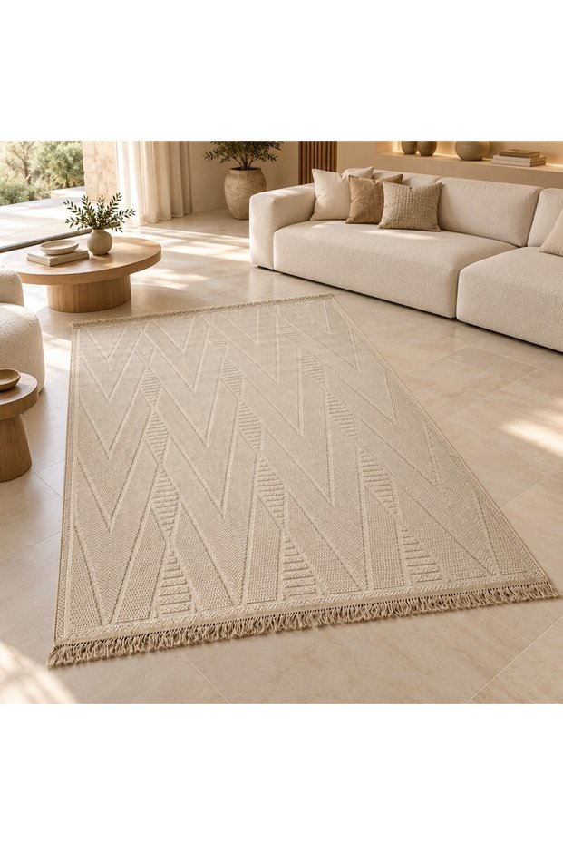 Maya Rug Beige and Light Gray with Sequential Patterns M03