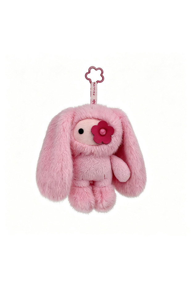 E Cute Juju Rabbit Plush Keychain Flower Eye Bunny Stuffed Doll Kawaii Long Ears Animals Bag Pendant