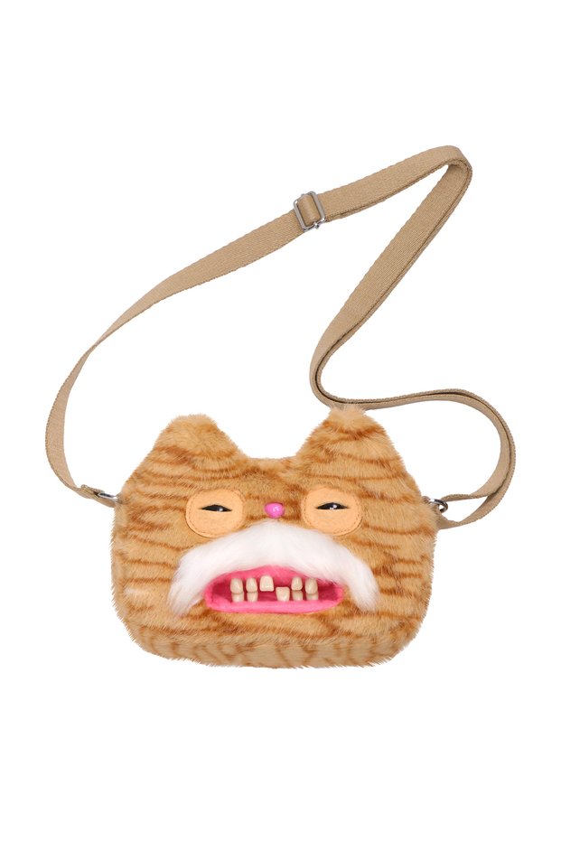 STINKFACE Orange Cat Original Fuggler Ugly Teeth Monster Plush Toys Shoulder Bag Fuggler Wide Eyed W