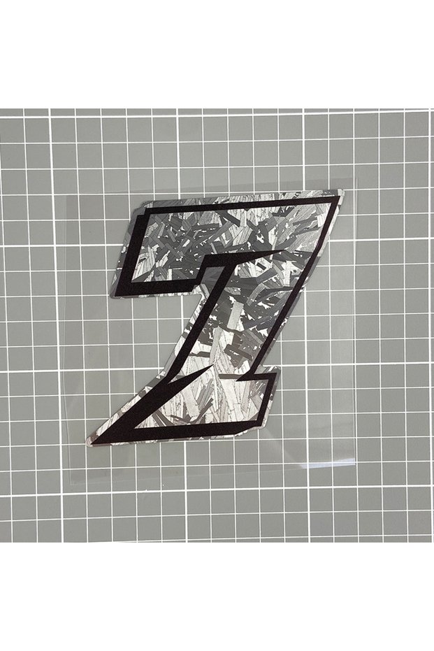 Height5CM HYN01-Number7 Silver Carbon Number Sticker 1PC Motorcycle Waterproof Vinyl Decal DIY for H