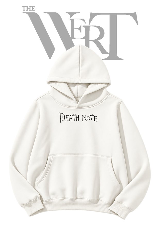 Death Note Pre-Printed White Hooded Sweatshirt (2-Ply)