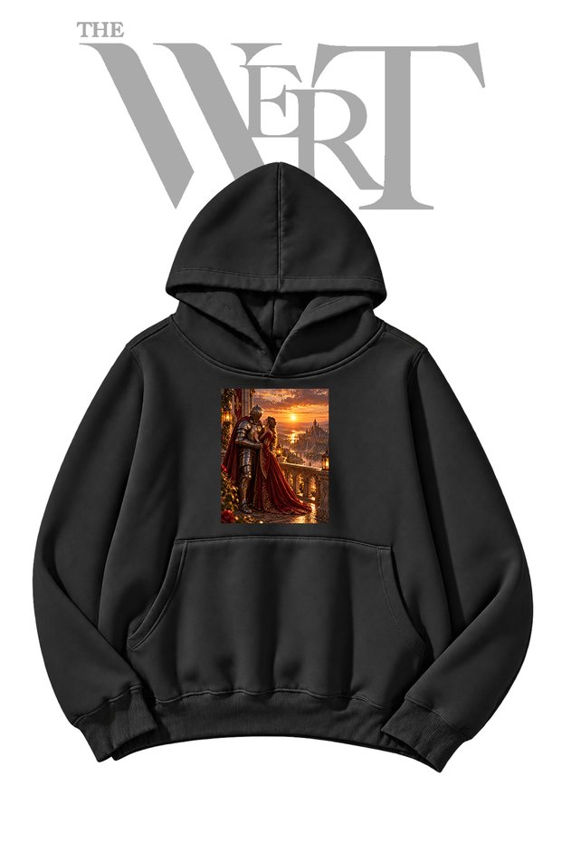 Knight Princess Pre-Printed Black Hooded Sweatshirt (2-Ply)