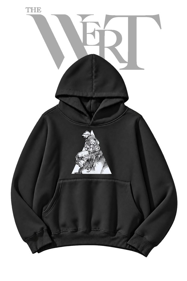 Iron Giant Pre-Printed Black Hooded Sweatshirt (2-Ply)