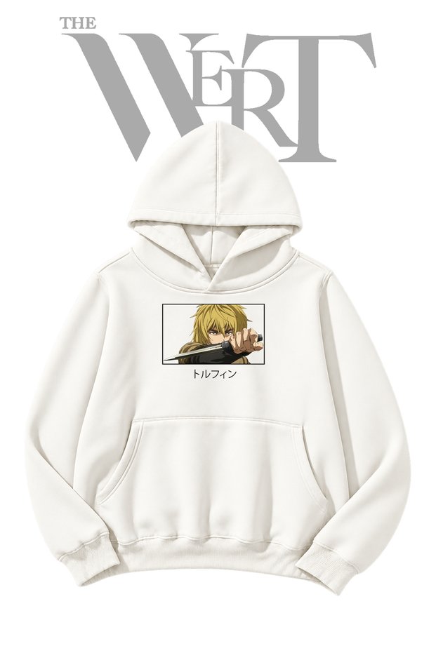 Thorfinn Vinland Saga Pre-Printed White Hooded Sweatshirt (2-Ply)
