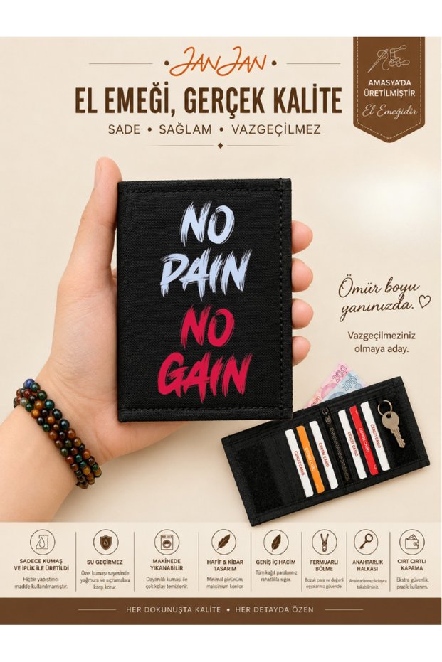 Sports Wallet with Velcro, Zipper, Keychain, and Coin Pocket—Unisex Wallet, Fabric Wallet, Handcrafted,